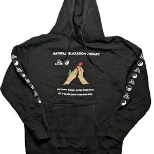 Independent Trading co Jungles Mens good vibes yin yang Hoodie size L black NWOT